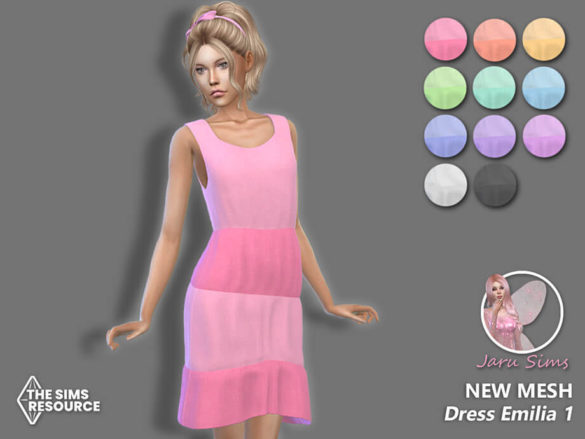 Sims 4 Dress Emilia 1 by Jaru Sims from TSR