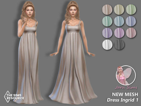 Sims 4 Dress Ingrid 1 by Jaru Sims