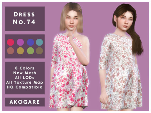 Sims 4 Dress No.74 by _Akogare_ from TSR