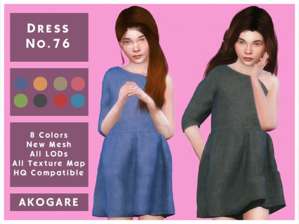 Sims 4 Dress No.76 by Akogare