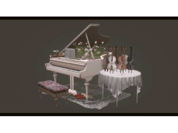 Sims 4 Dung Grand Piano & Classic Set
