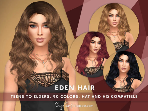 Sims 4 Eden Hair by SonyaSimsCC