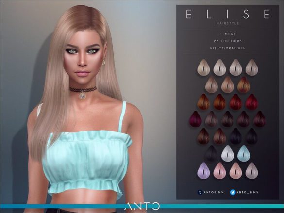 Sims 4 Elise Hair by Anto