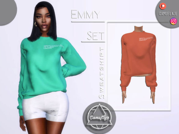 Sims 4 Emmy Set – Sweatshirt by Camuflaje TSR