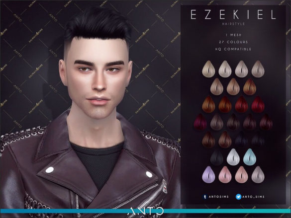 Sims 4 Ezekiel Hair by Anto