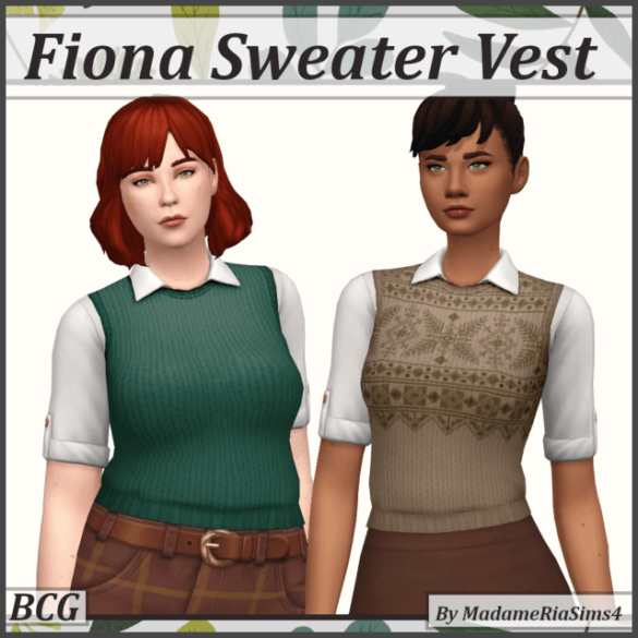 Sims 4 fiona sweater vest bgc