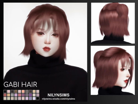 Sims 4 Gabi Hair by Nilyn Sims 4