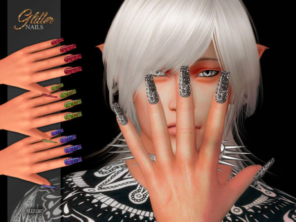 Sims 4 Glitter Nails by Suzue TSR