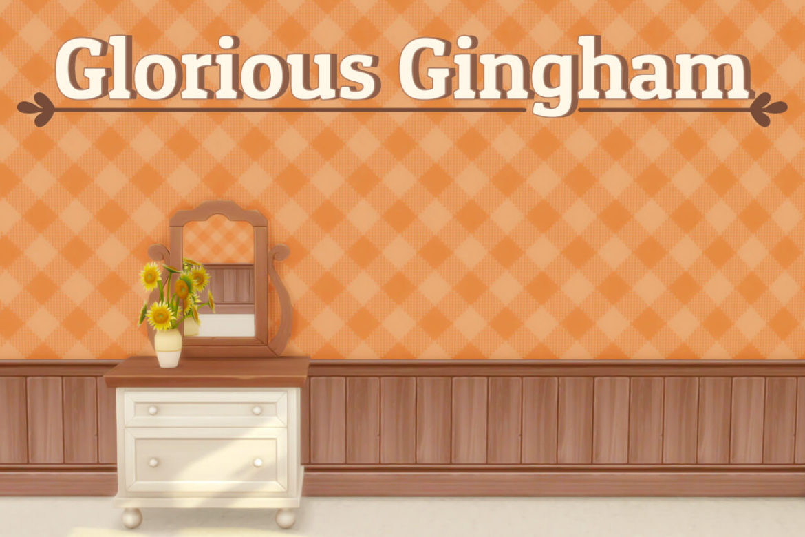 Sims 4 glorious gingham a wallpaper set 2
