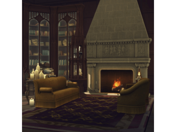 Sims 4 Gothic Revival Set Interior by felixandresims