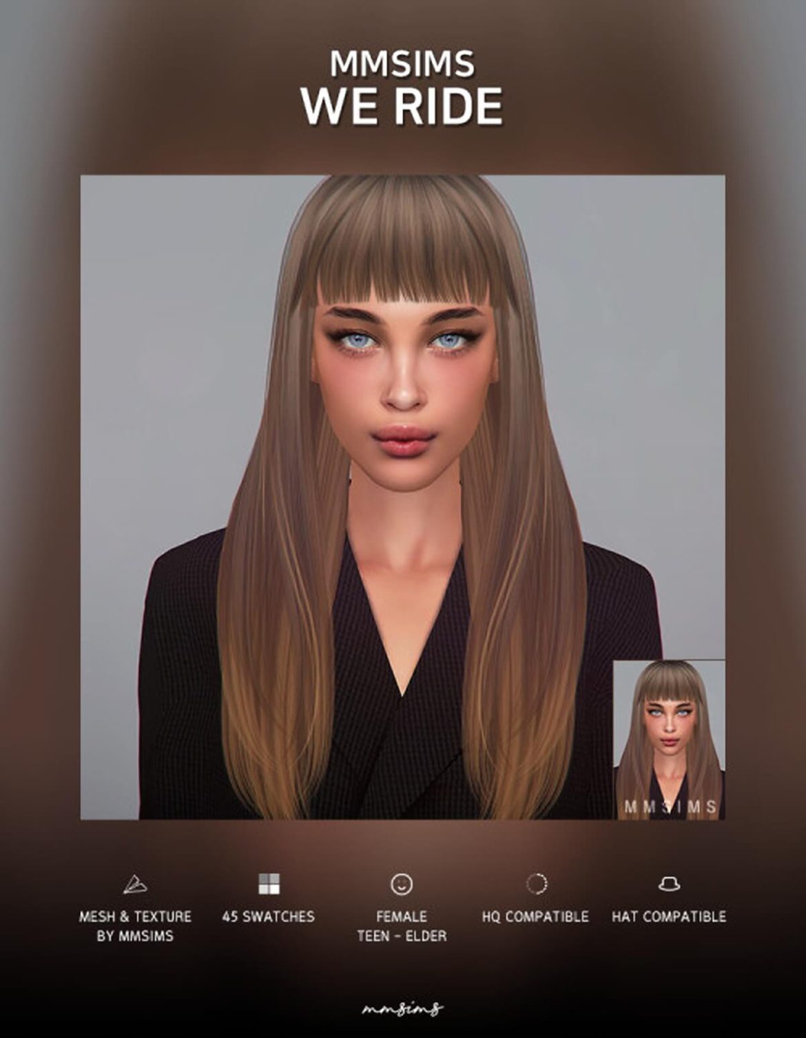 Sims 4 Hair We Ride by MMSIMS