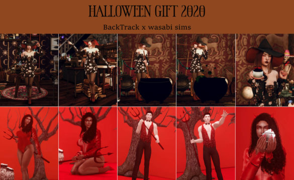 Sims 4 halloween gift 2020 collab with backtrack cc
