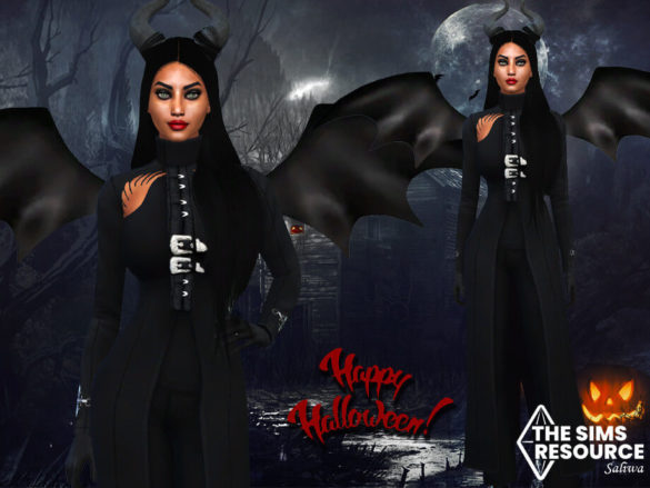 Sims 4 Halloween Maleficent Costume by Saliwa