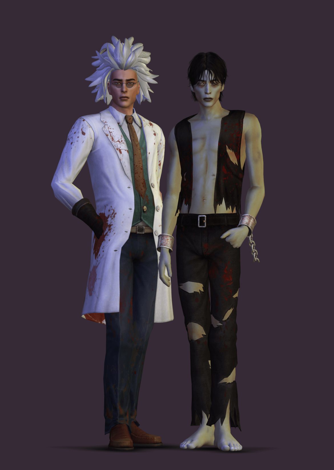 Sims 4 halloween set 2 new mesh for male full body hq