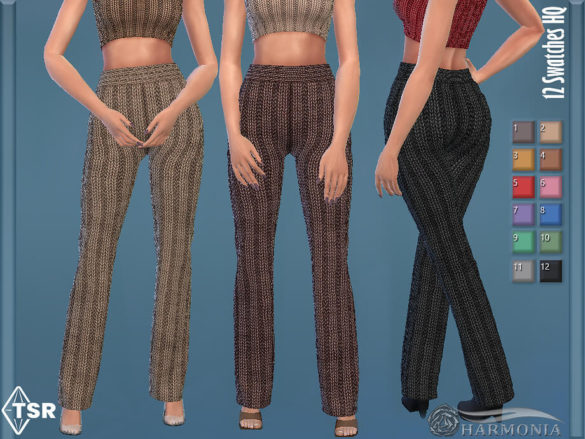 Sims 4 High-rise Waist Knitting Pants by Harmonia
