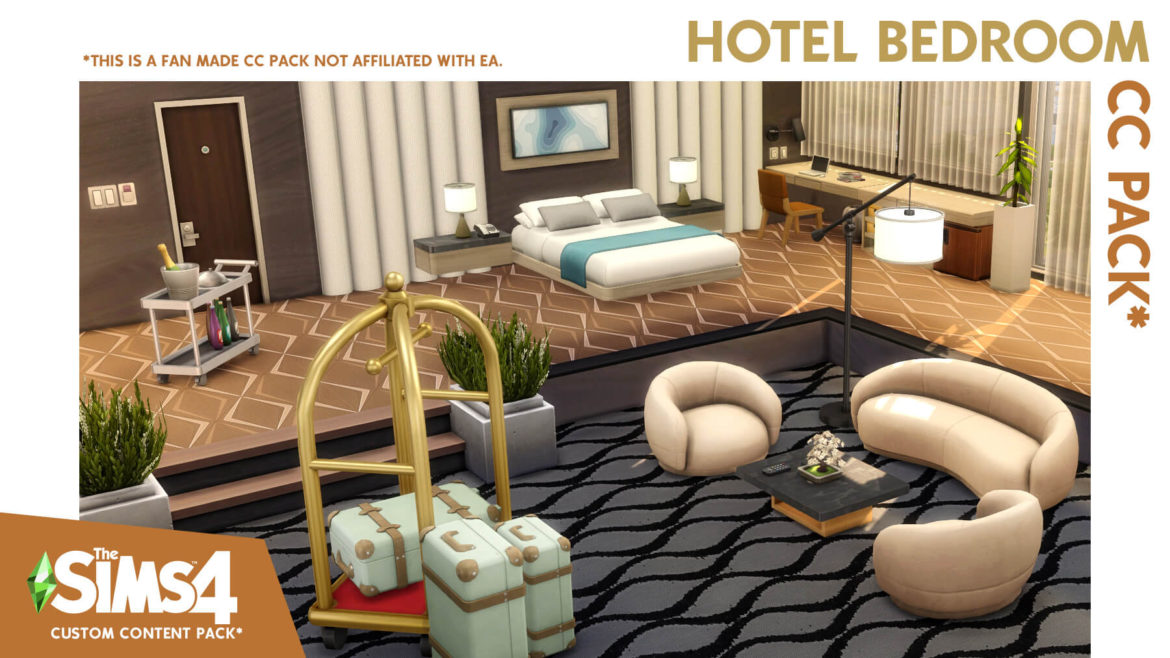 Sims 4 Hotel Bedroom CC Pack