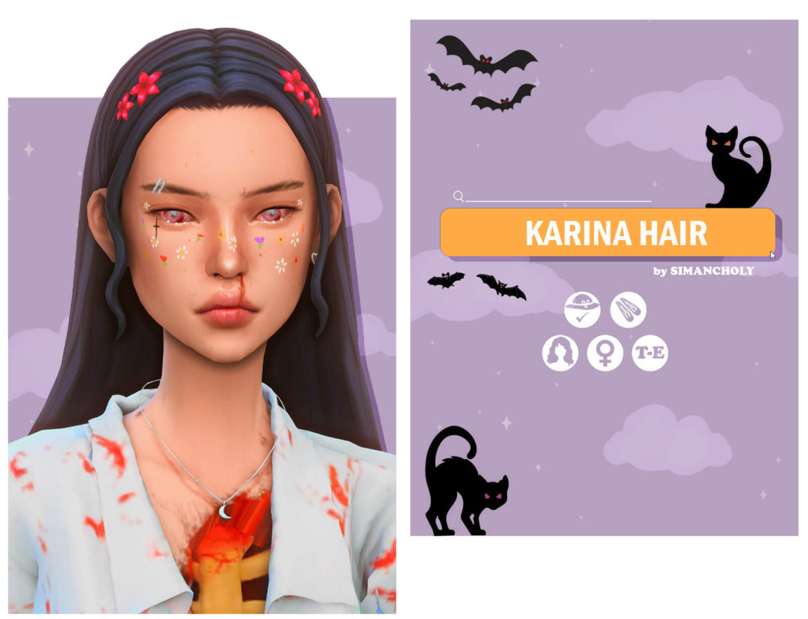 Sims 4 karina hair by simancholy