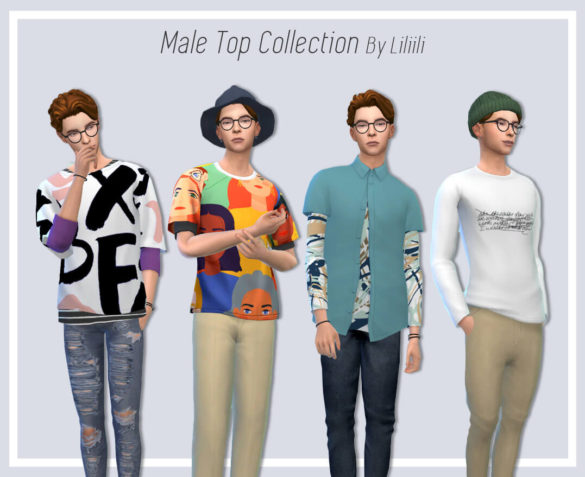 Sims 4 liliili sims male top collection base game