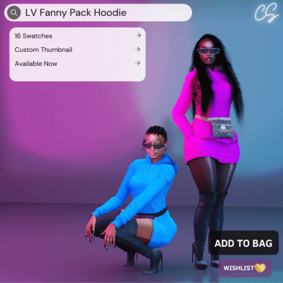 Sims 4 lv fanny pack hoodie