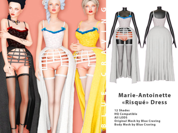 sims 4 marie antoinette risque dress