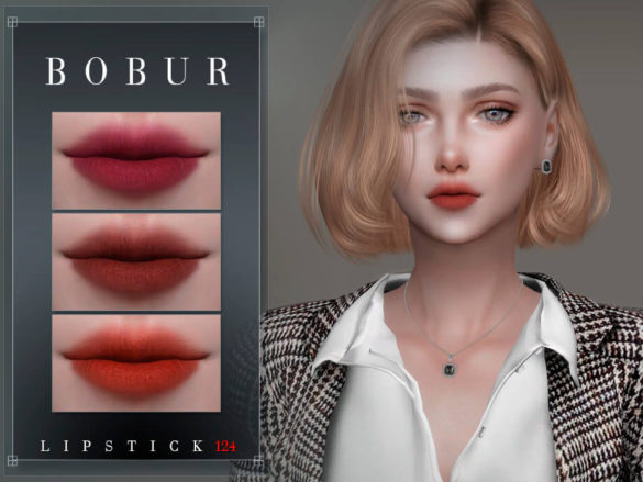 Sims 4 Matte Lipstick 124 by Bobur3 from TSR