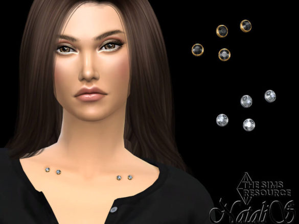 Sims 4 Microdermal clavicle double piercing