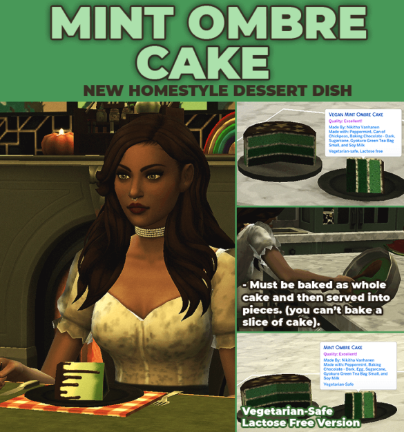 Sims 4 Mint Ombre Cake – New Custom Recipe