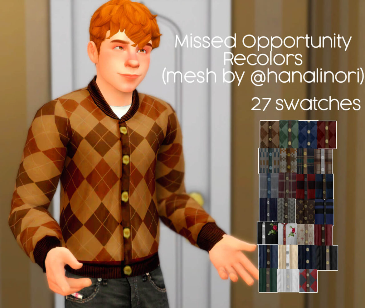 Sims 4 missed opportunity recolors mesh by hanalinori