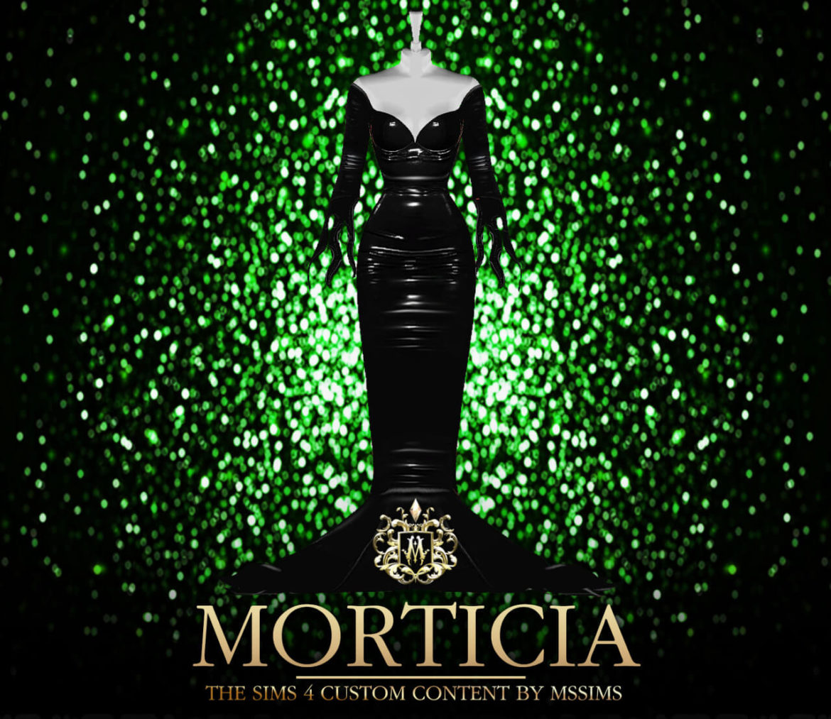 Sims 4 Morticia Gown by MSSIMS