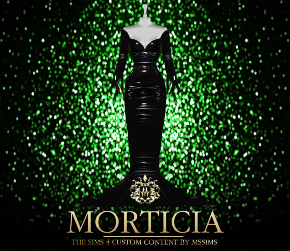 Sims 4 Morticia Gown by MSSIMS