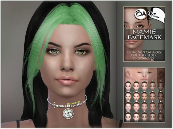 Sims 4 Namie facemask by BAkalia