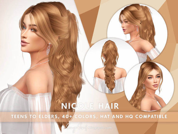 Sims 4 Nicole Hair by SonyaSims