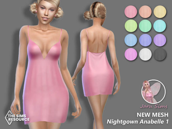 Sims 4 Nightgown Anabelle 1 by Jaru Sims