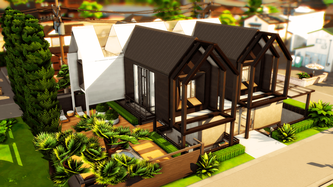 Sims 4 NO CC – Geometric Modern House