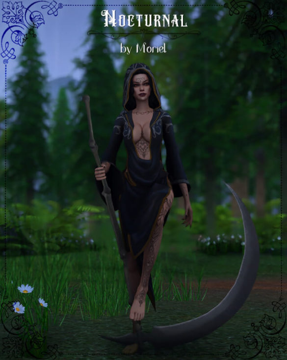Sims 4 nocturnal dress + hat