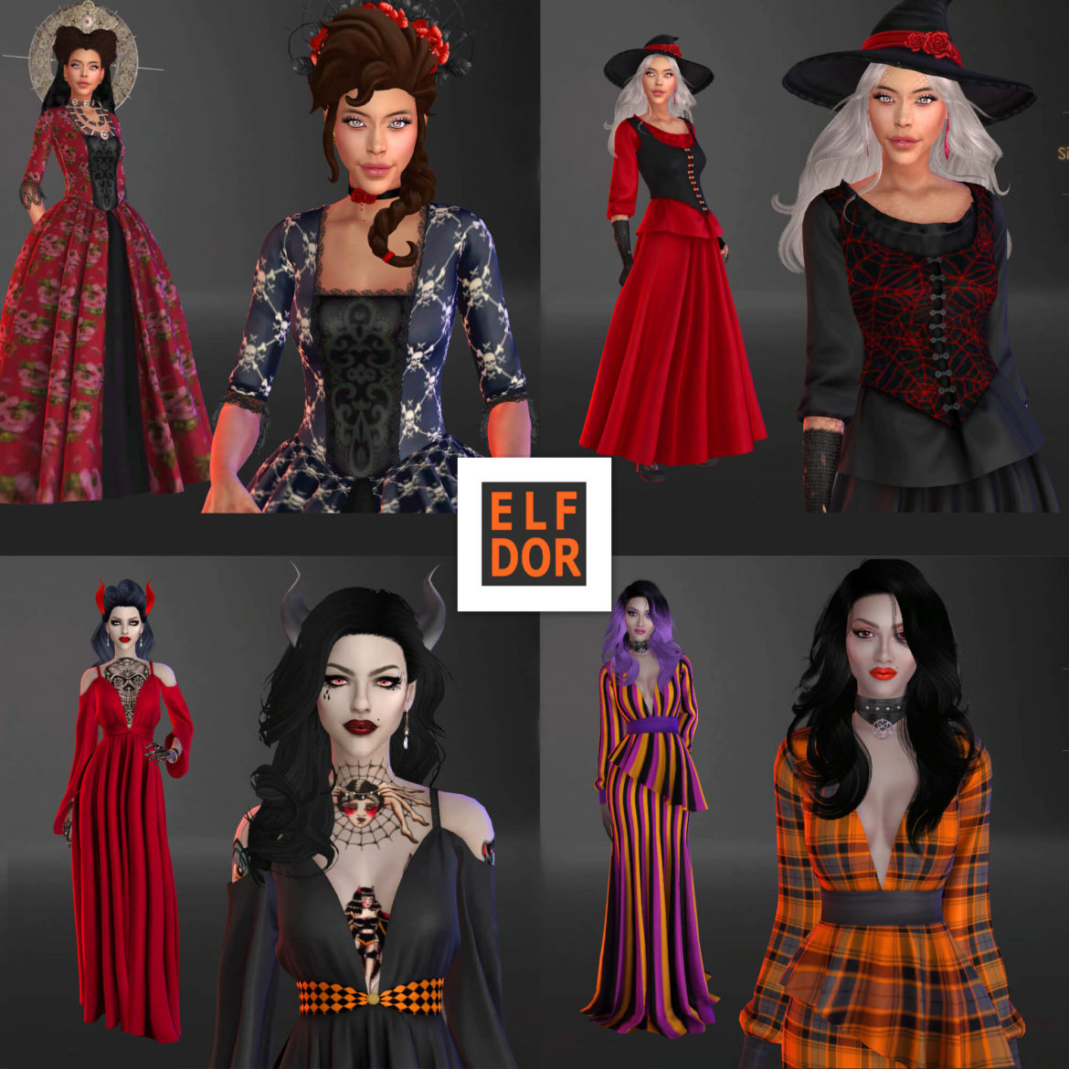 Sims 4 orange dark devil witch - Best Sims Mods