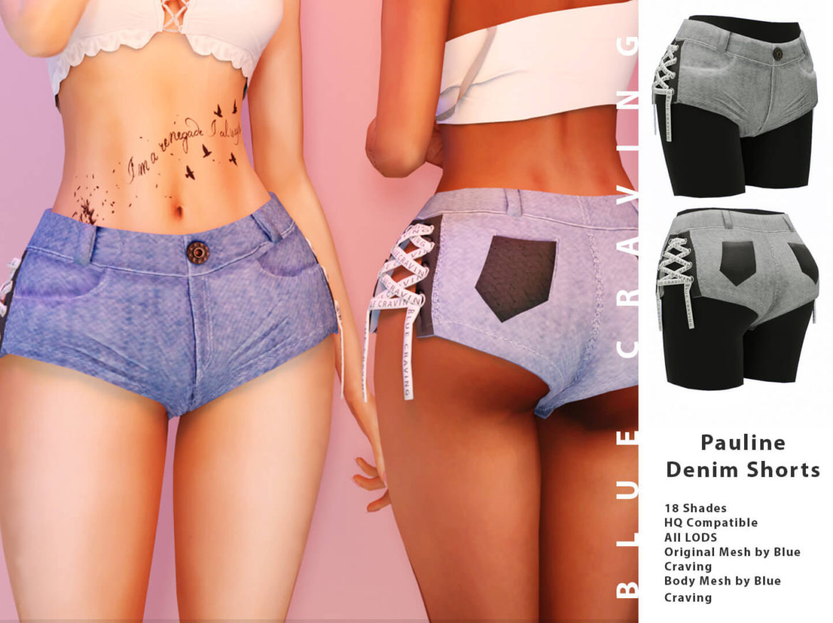 sims 4 pauline denim shorts
