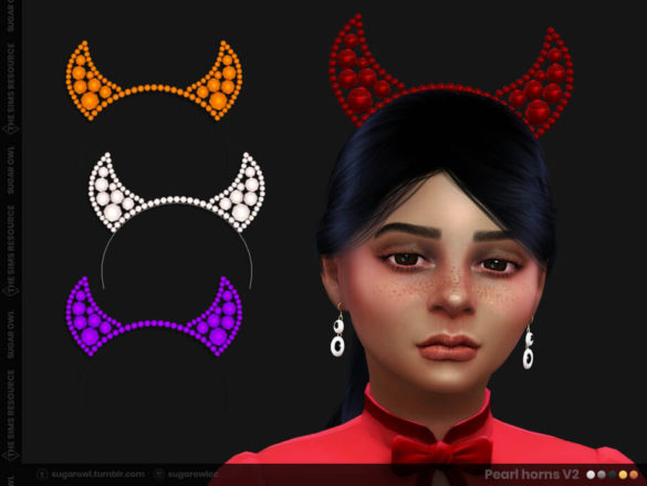 Sims 4 Pearl Horns for kids V2 by sugar owl