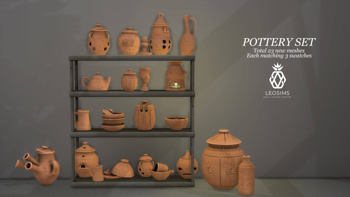 Sims 4 Pottery Set from Leo 4 Sims