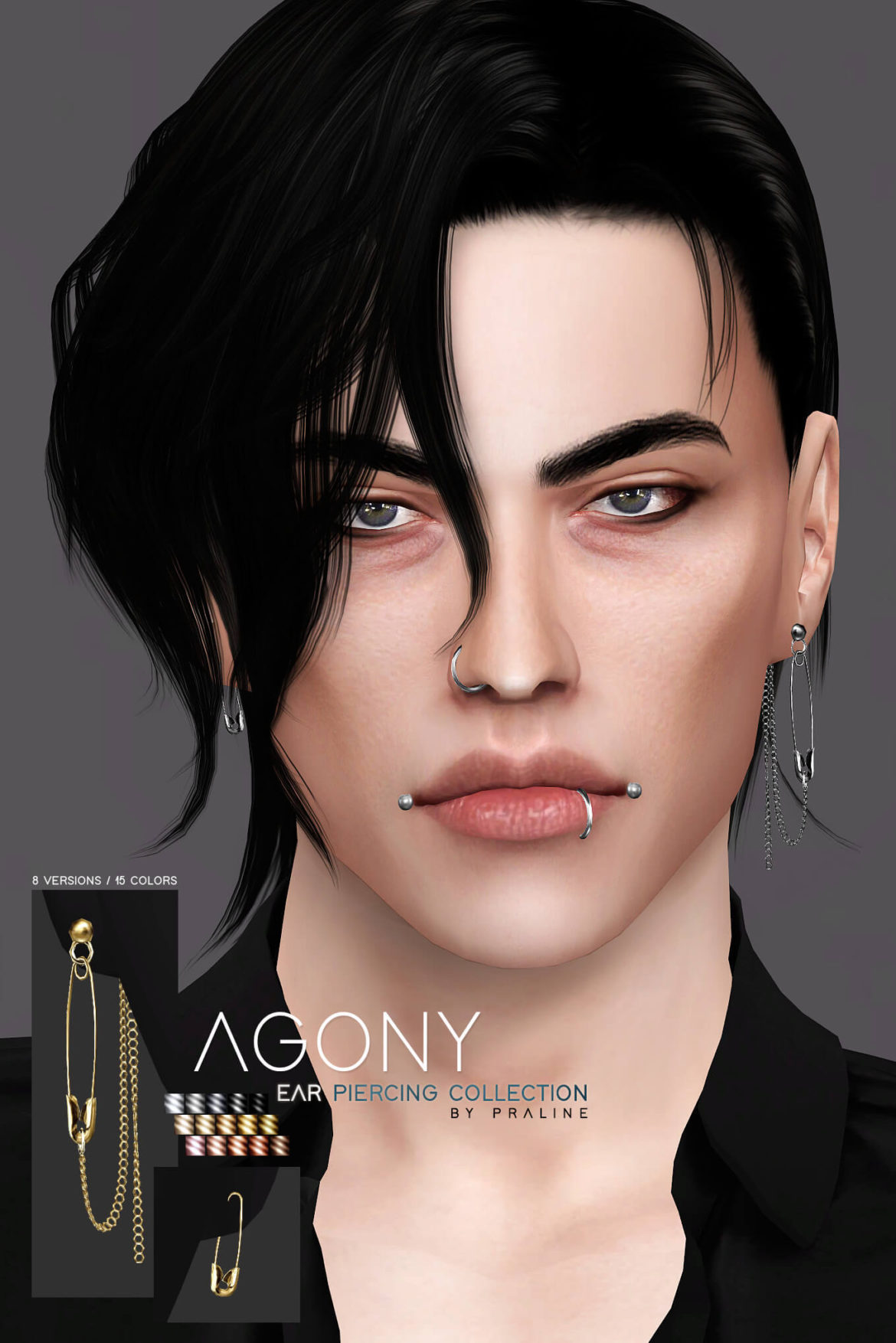 Sims 4 pralinesims agony ear piercing collection hi