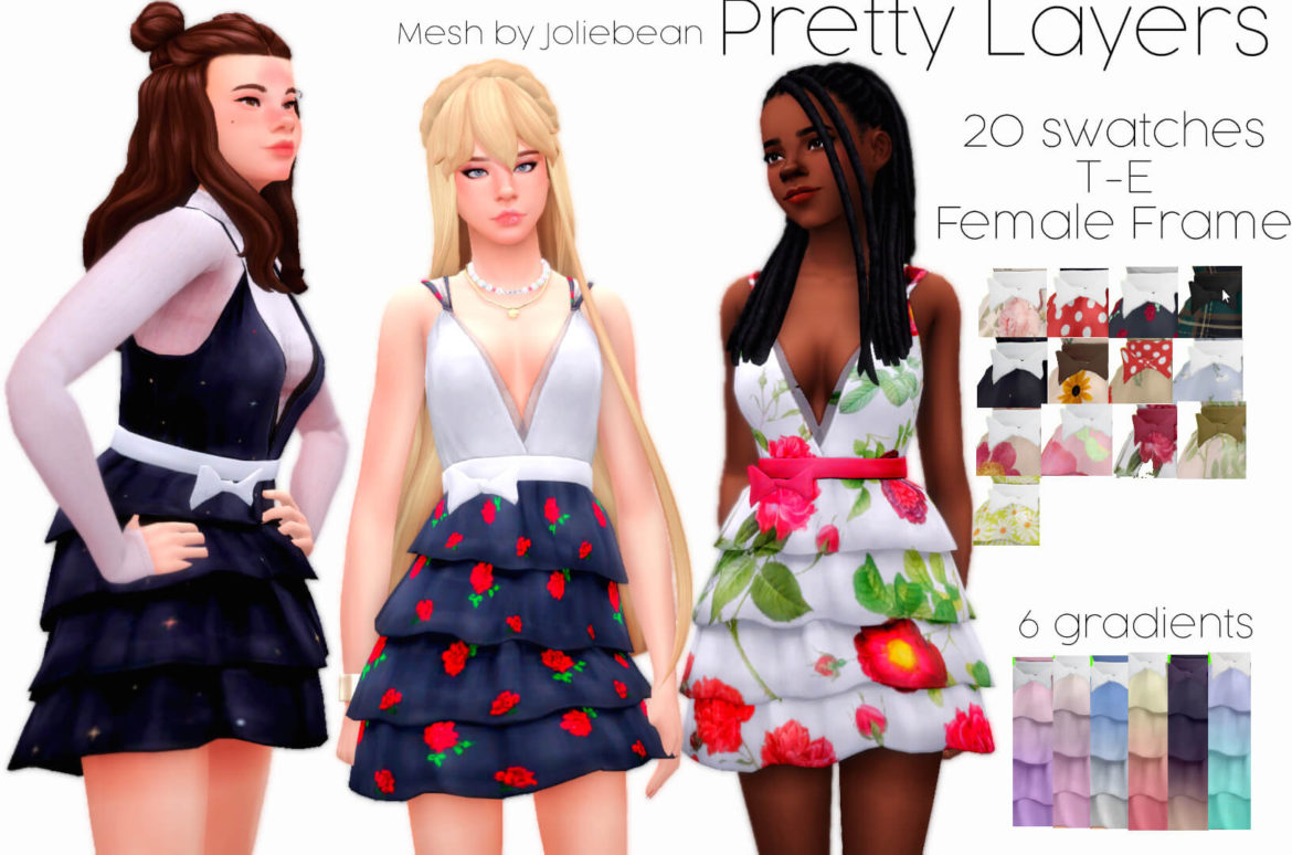 Sims 4 pretty layers joliebean santa dress recolor