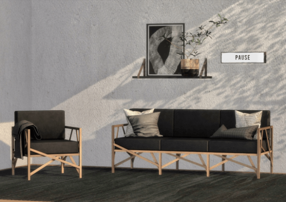 Sims 4 Röthlisberger Allumette Armchair & Sofa