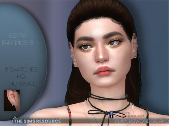 Sims 4 Sierra Earrings B by PlayersWonderland - Best Sims Mods