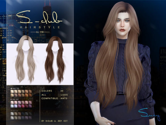 Sims 4 Silky Long hairstyle (Sucy) by S-Club at TSR