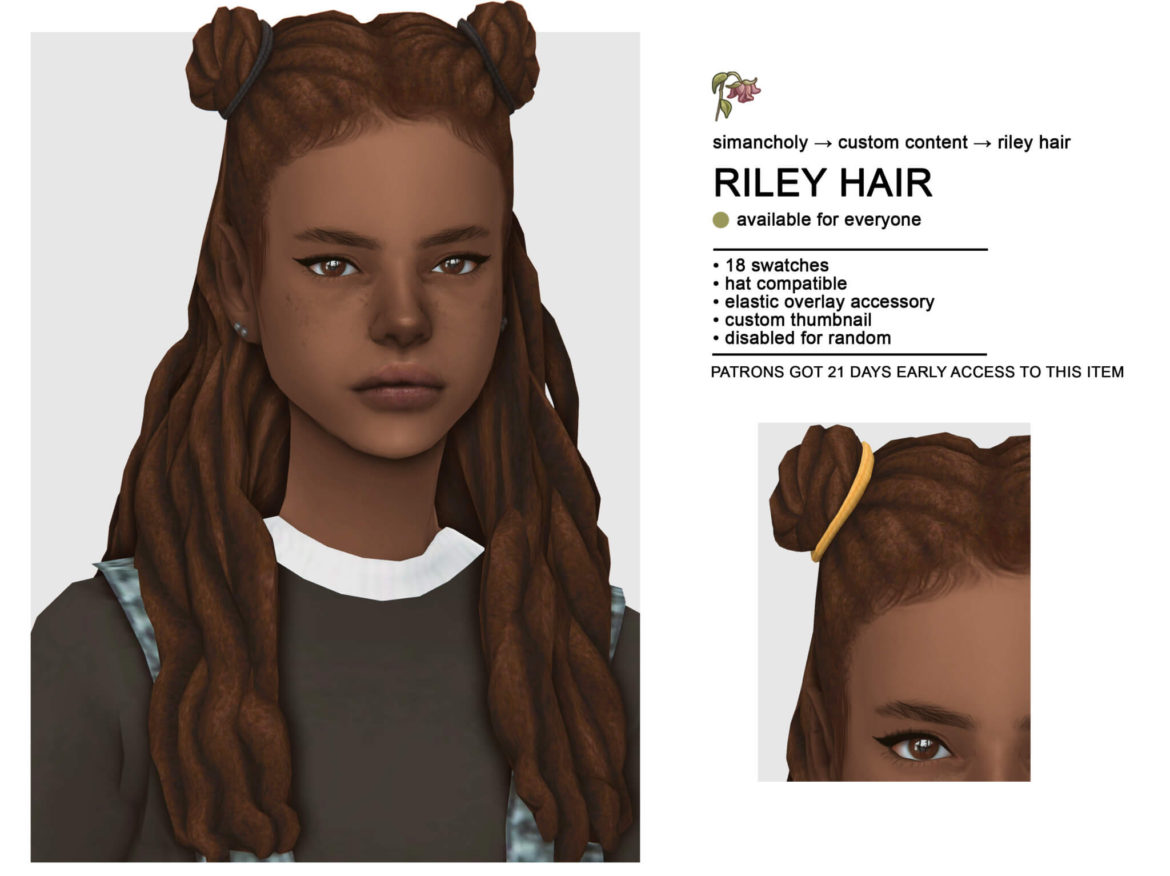 Sims 4 simancholy riley hair by simancholy