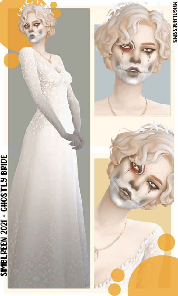 Sims 4 simblreen 2021 ghostly bride lookbook
