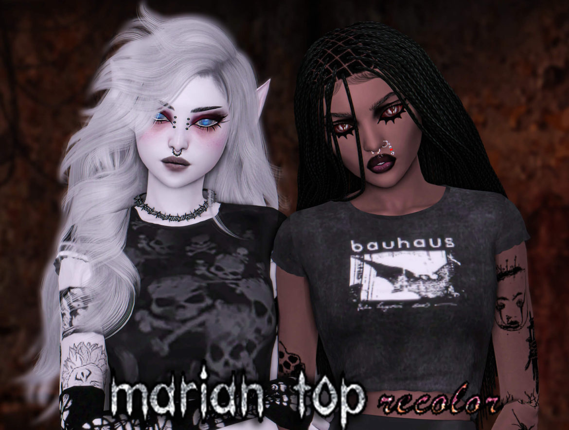 Sims 4 simblreen mini gift marian top