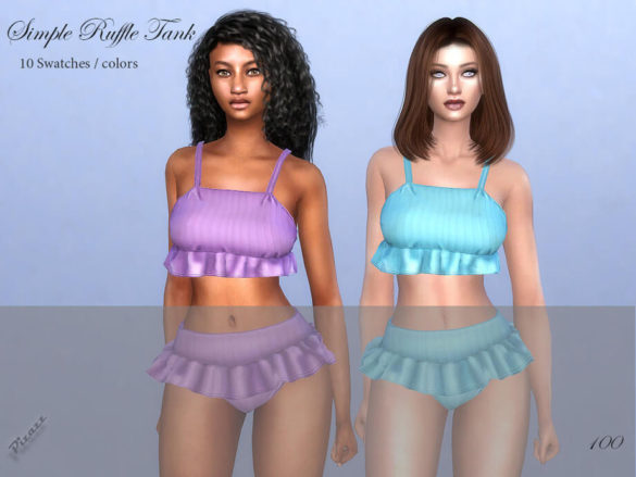 Sims 4 Simple Ruffle Tank by pizazz