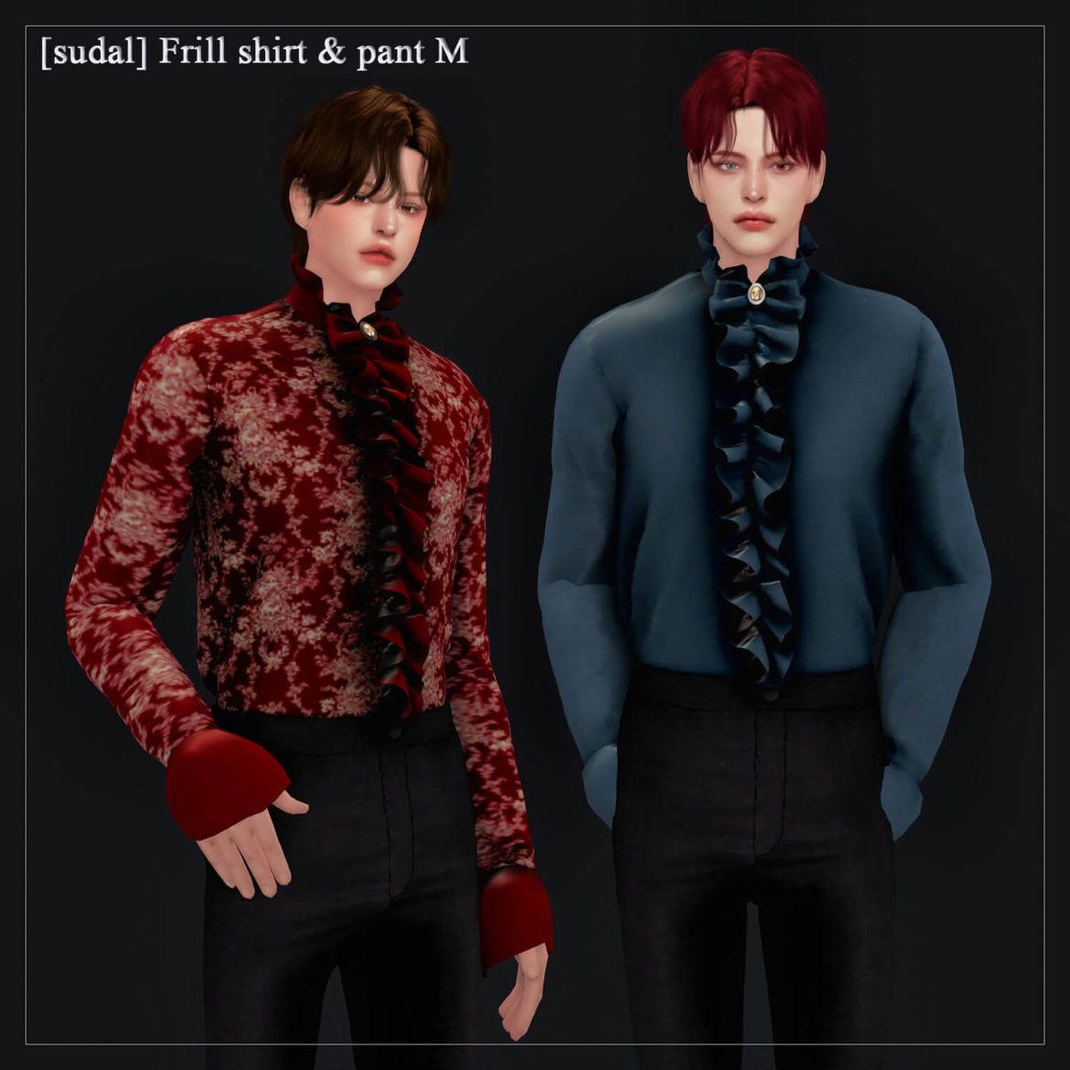Sims 4 sudal frill shirt pant