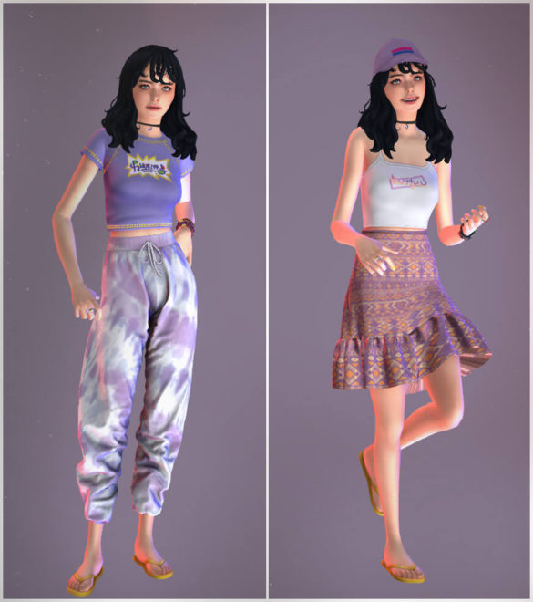 Sims 4 thats teenage dream lookbook look 1 top by